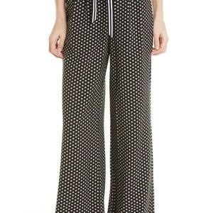 Ted Baker floral print pants with stripe cuff and tie waist belt - size 1, NWT